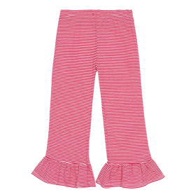 Girl's Micro-Striped Ruffle Pants